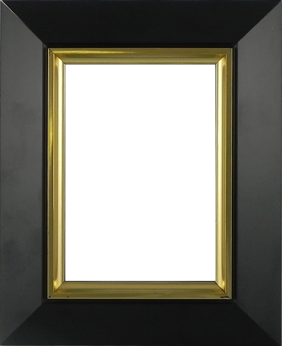 Picture Frame Slick Black Gold Line