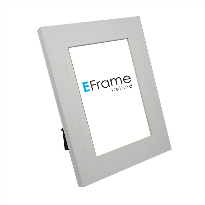 Photo Frame White Scratched Grain
