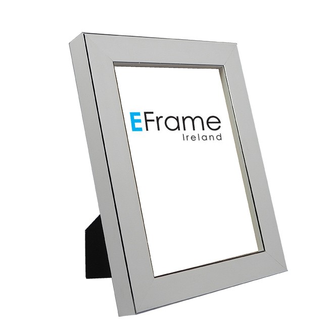 Photo Frame White Silver Line