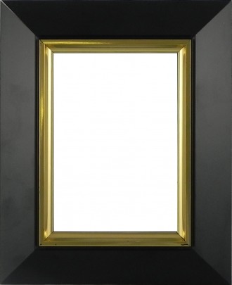 Picture Frame Slick Black Gold Line