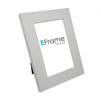 Photo Frame White Scratched Grain