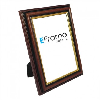 Photo Frame Brown Gold Line
