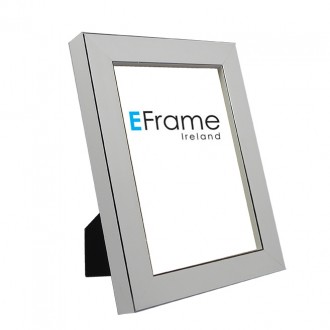 Photo Frame White Silver Line